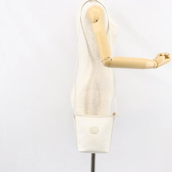 GUCCI Micro GG Supreme Shoulder Bag PVC White Gold